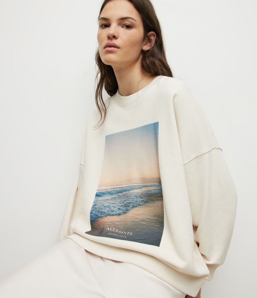 Womens Solis Storn Beach Sweatshirt (ecru_white) - Image 2
