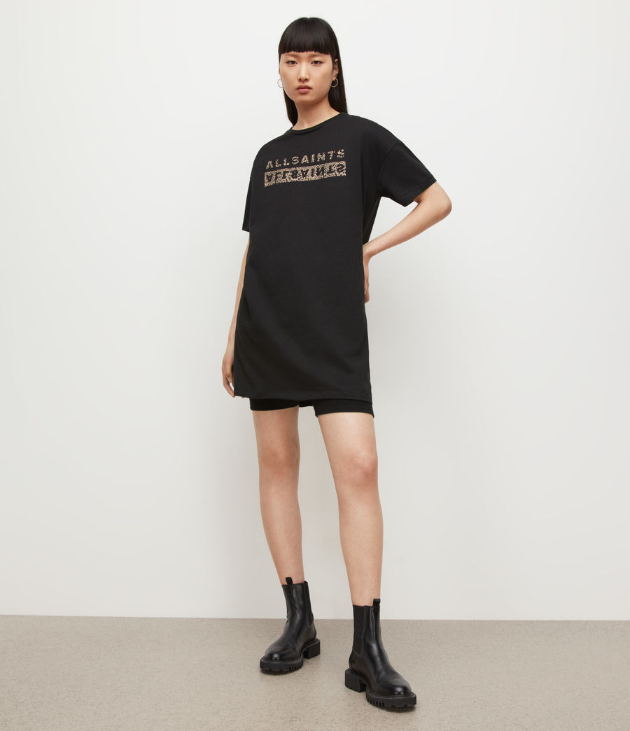 Women's Juxta Mini T-Shirt Dress (black) - Image 4