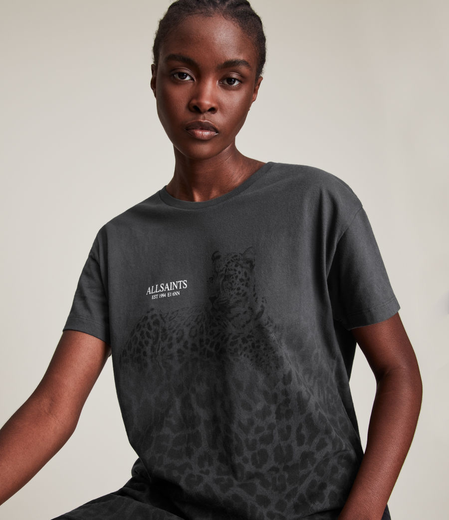 Womens Lep T-Shirt Dress (washed_black) - Image 2
