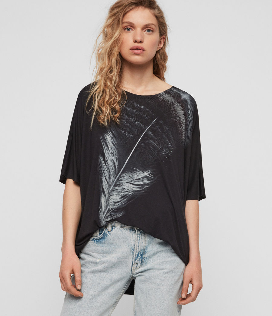 black feather cuff shirt