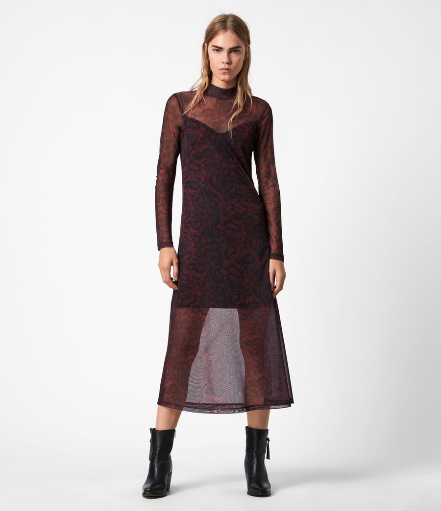 all saints burgundy dress