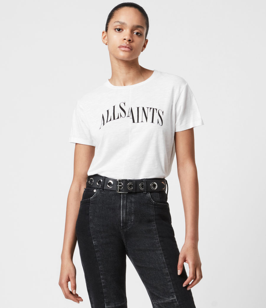 Womens Dropout Mic T-Shirt (optic_white) - Image 6