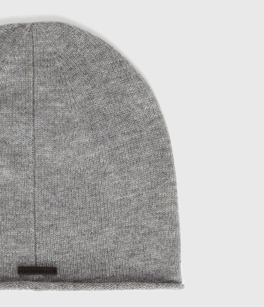 Women's Self Rolled Edge Cashmere Blend Beanie (pale_grey) - Image 3