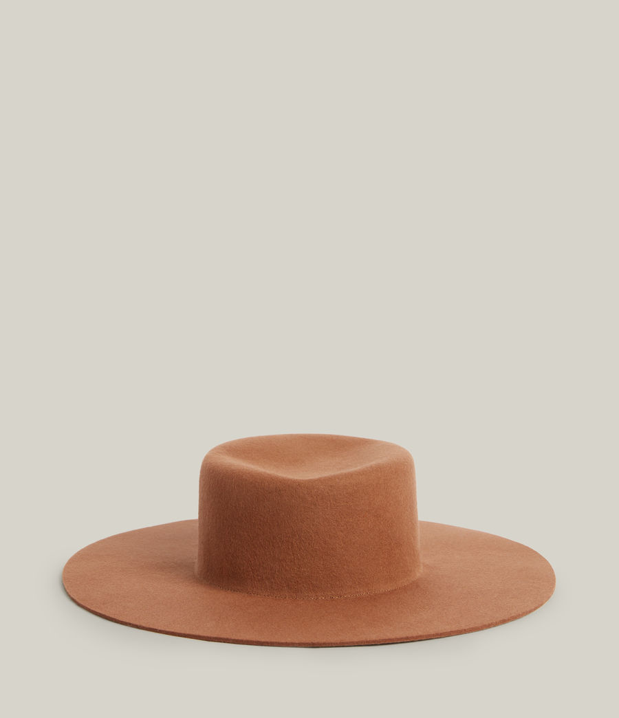Womens Faye Chain Wool Bolero Hat (brown_warm_brass) - Image 5