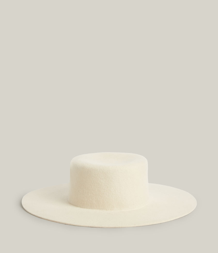 Womens Faye Chain Wool Bolero Hat (white_warm_brass) - Image 5