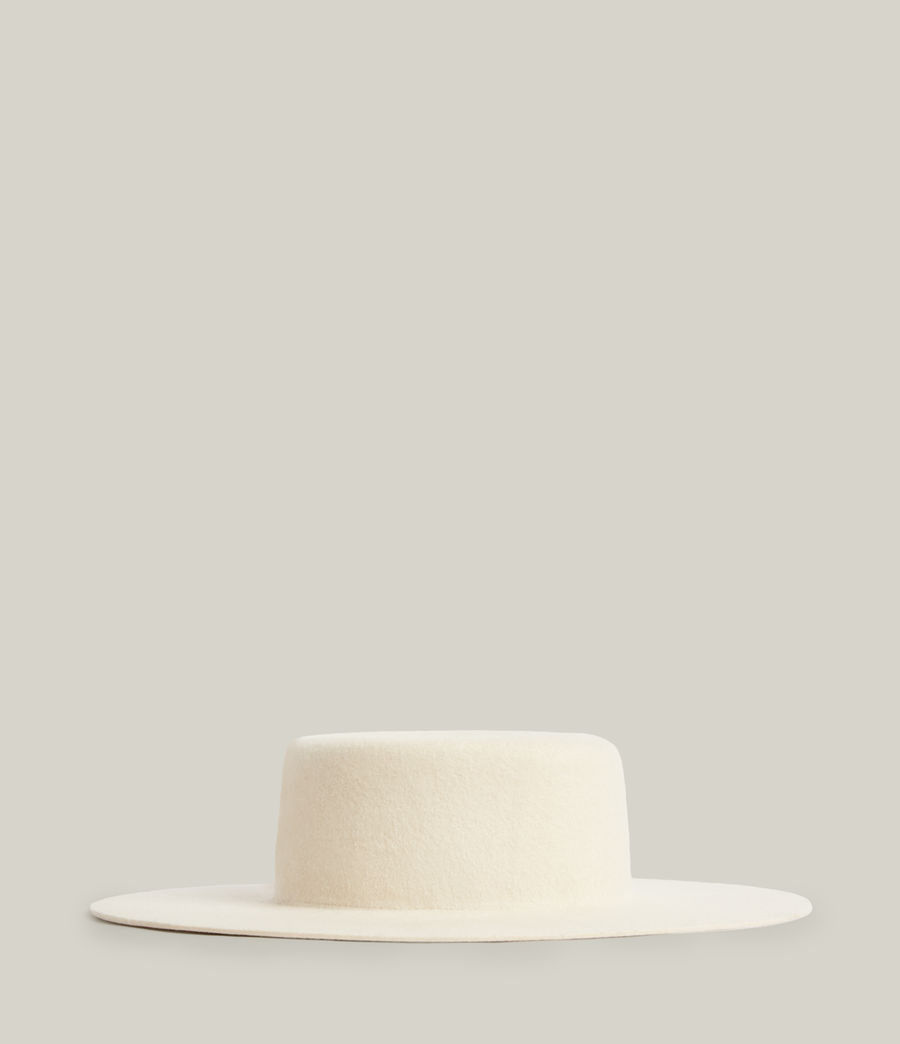 Womens Faye Chain Wool Bolero Hat (white_warm_brass) - Image 7