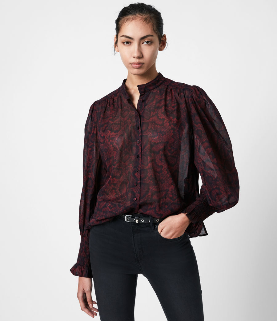 all saints burgundy shirt