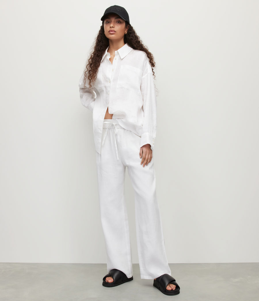 Damen Inez Linen Shirt (chalk_white) - Image 1