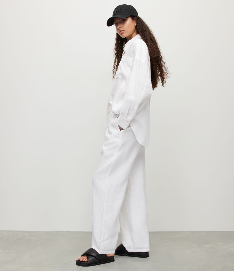 Womens Inez Linen Shirt (chalk_white) - Image 6