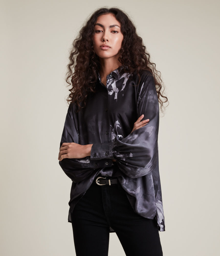 Womens Oana Epoto Silk Blend Shirt (black) - Image 1