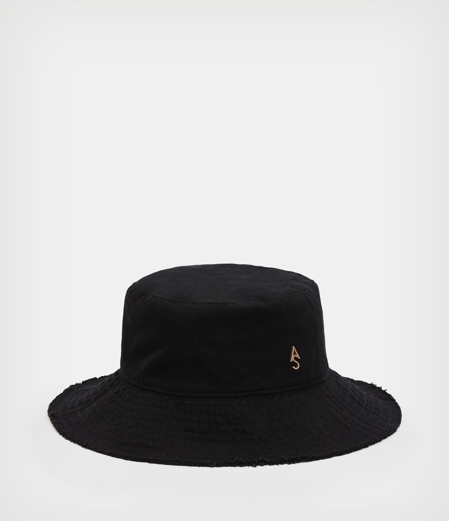 Women's Kira Frayed Bucket Hat (black) - Image 1