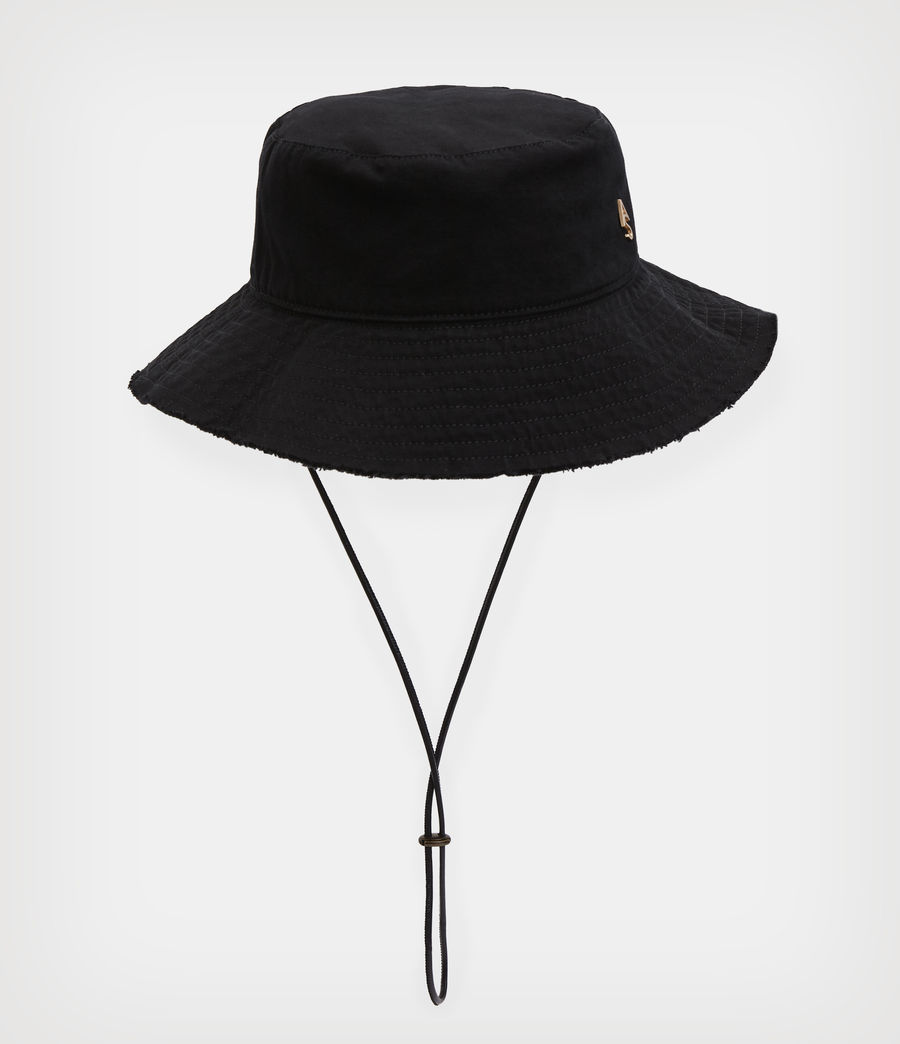 Women's Kira Frayed Bucket Hat (black) - Image 2