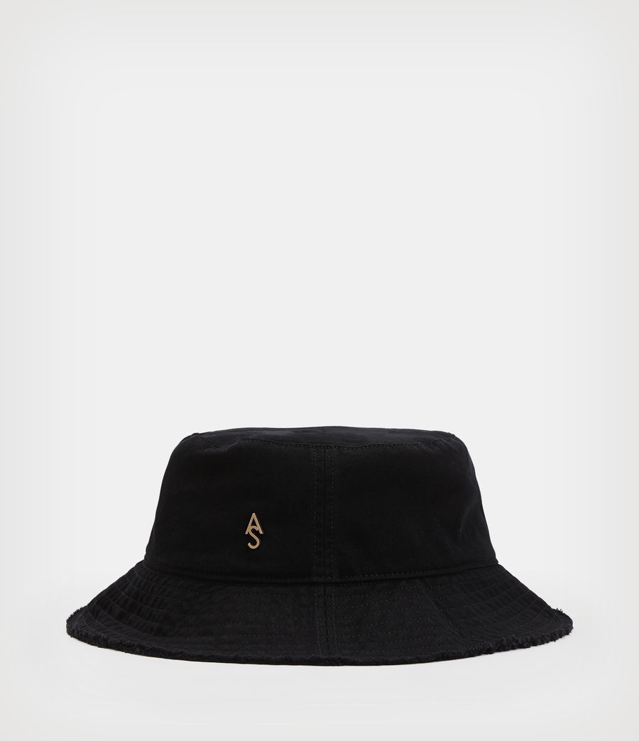 Women's Kira Frayed Bucket Hat (black) - Image 3