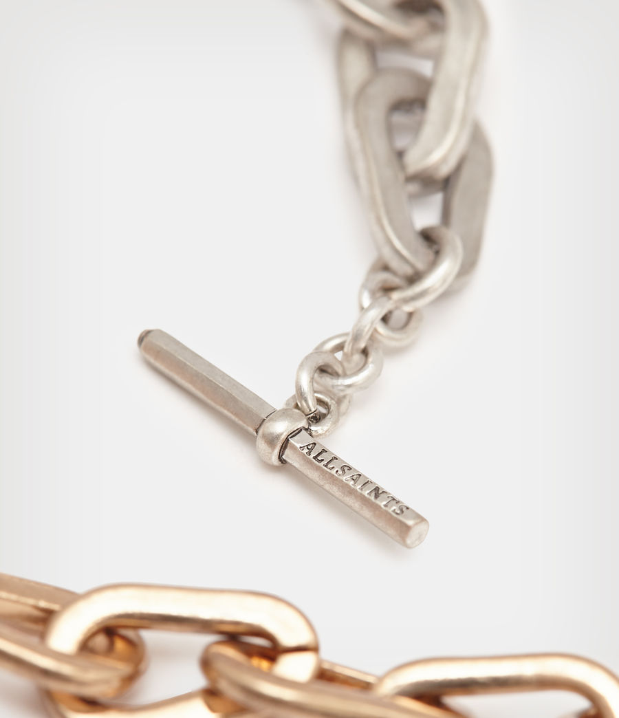 Womens Carrie Chunky Chain Bracelet (warm_brass_silver) - Image 3