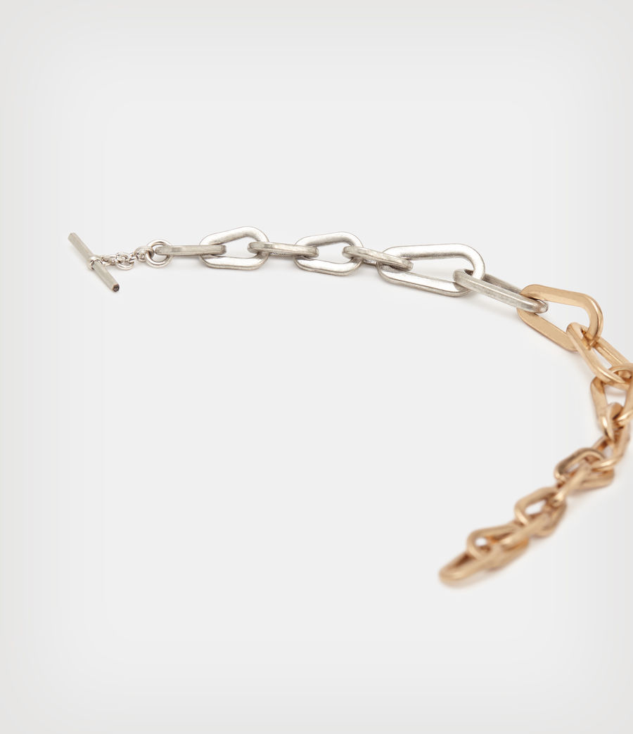 Womens Carrie Chunky Chain Bracelet (warm_brass_silver) - Image 4