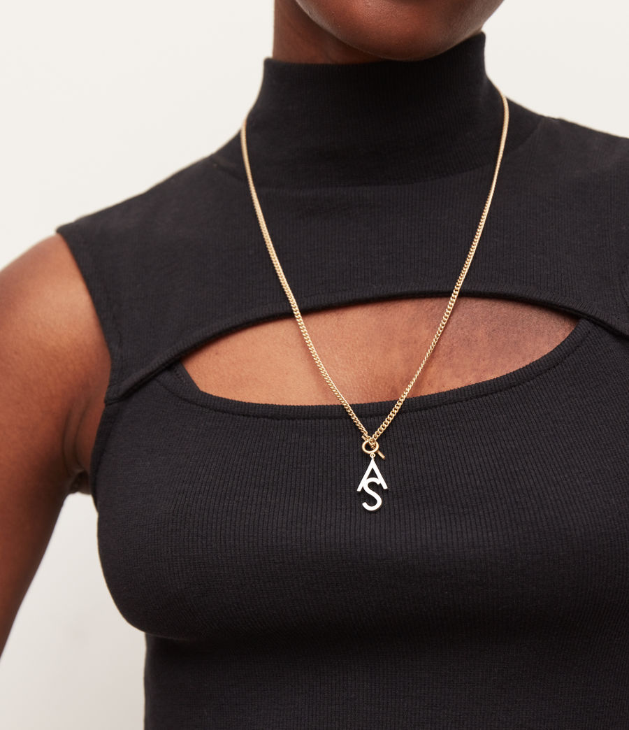 Womens Lila AllSaints Necklace (warm_brass_silver) - Image 1
