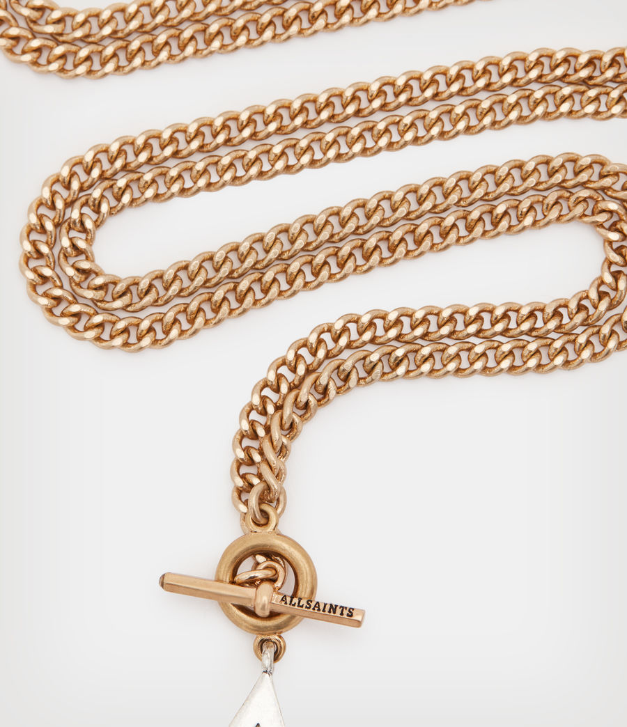 Womens Lila AllSaints Necklace (warm_brass_silver) - Image 5