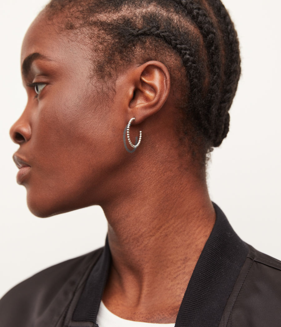 Women's Piper Hoop Earrings (warm_silver) - Image 3