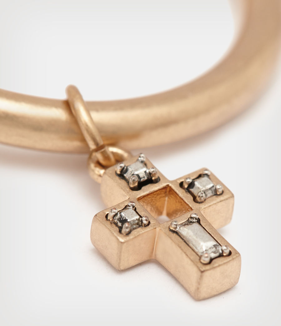 Damen Billi Cross Hoop Earrings (warm_brass_silver) - Image 3