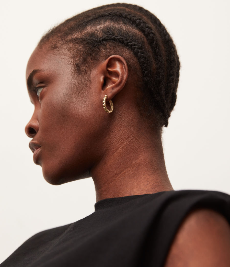 Womens Miri Small Hoop Earrings (warm_brass) - Image 2