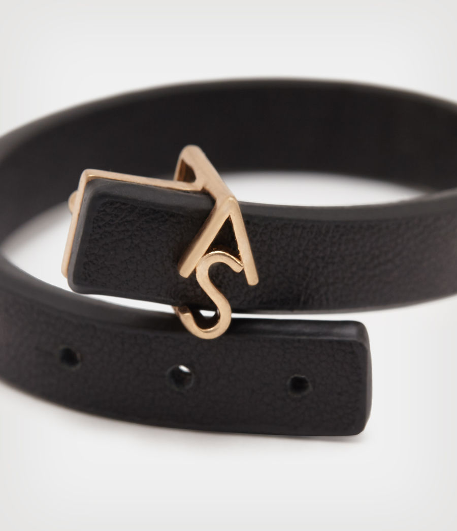 Women's Lila AS Leather Bracelet (black_warm_brass) - Image 3