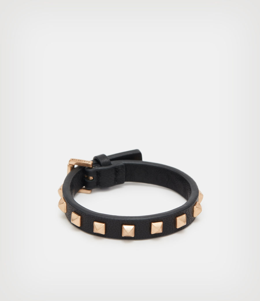 Women's Miri Stud Leather Bracelet (black_warm_brass) - Image 1