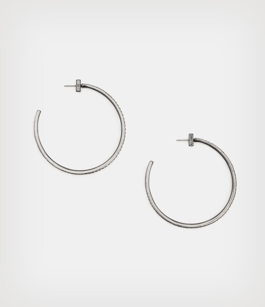 Womens Alma Large Hoop Earrings (crystal_black) - Image 1