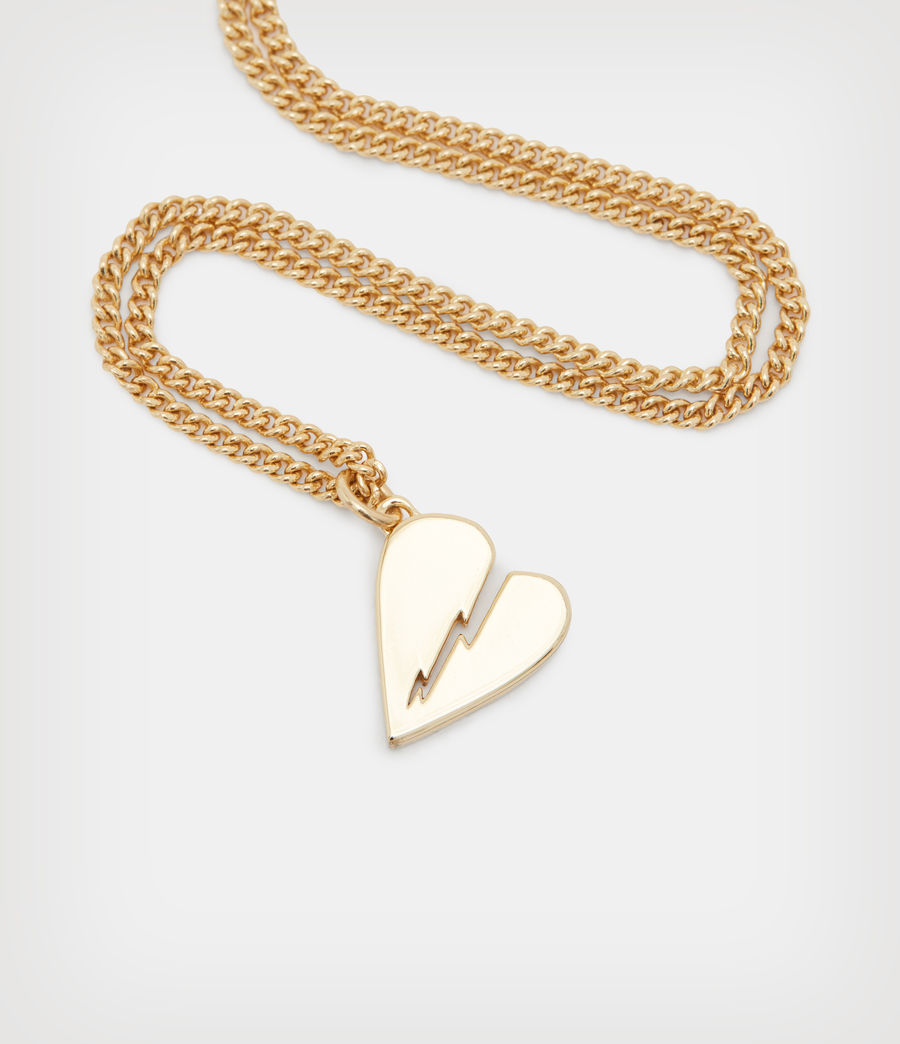 Women's Split Heart Gold Vermeil Necklace (gold) - Image 3