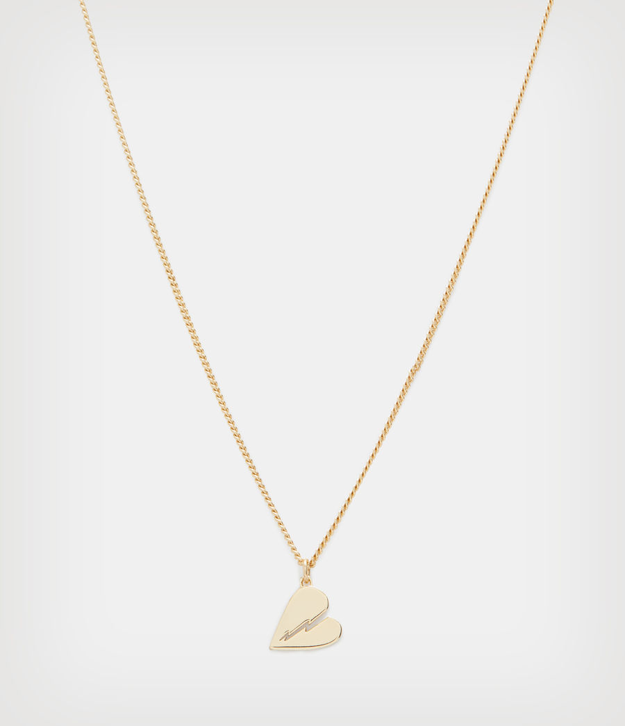 Women's Split Heart Gold Vermeil Necklace (gold) - Image 4