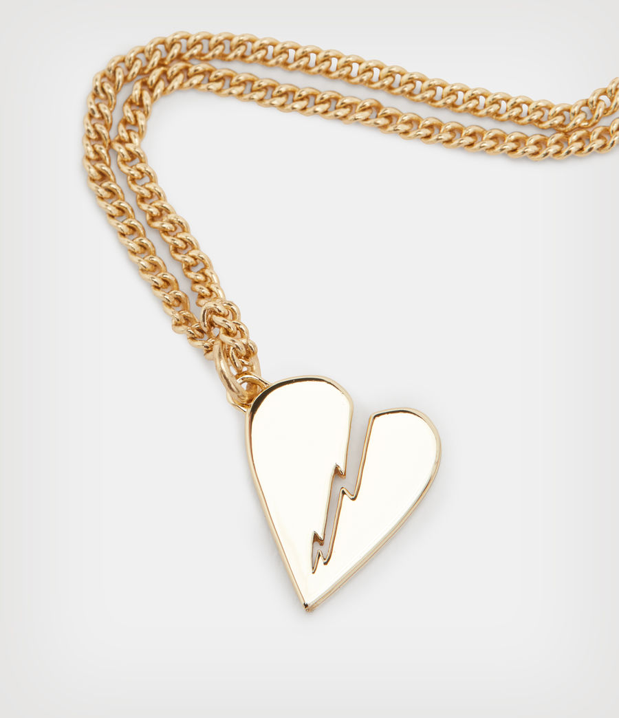 Women's Split Heart Gold Vermeil Necklace (gold) - Image 5