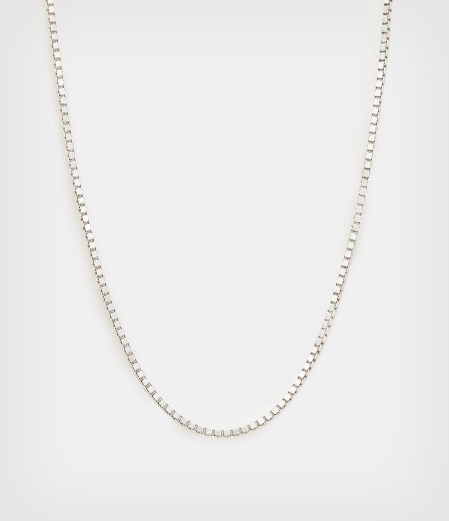 Femmes Zoe Sterling Silver Box Chain Necklace (silver) - Image 2