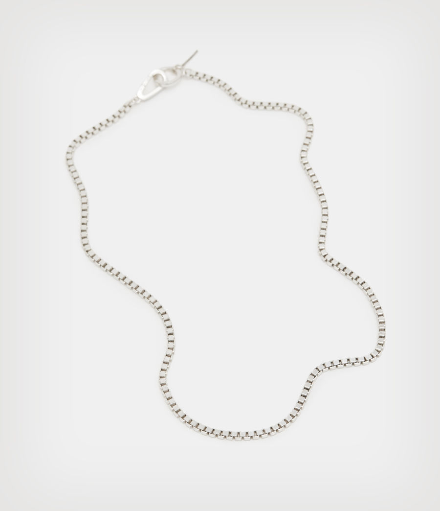 Womens Zoe Sterling Silver Box Chain Necklace (silver) - Image 5