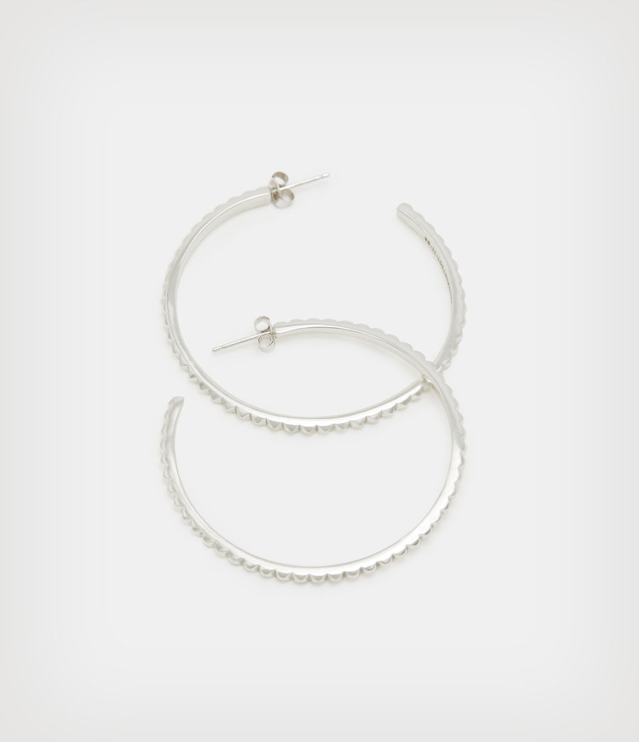 Women's Miri Sterling Silver Large Hoop Earrings (silver) - Image 1