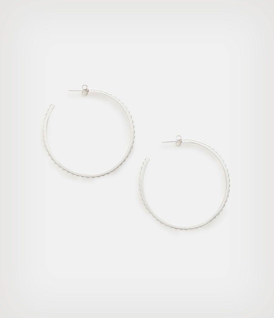 Women's Miri Sterling Silver Large Hoop Earrings (silver) - Image 3