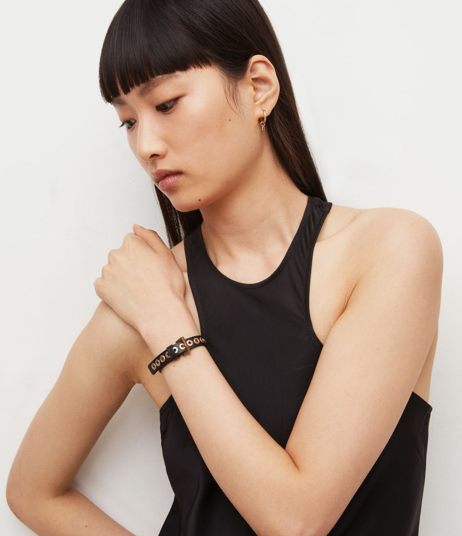 Women's Tori Leather Bracelet (black_warm_brass) - Image 2