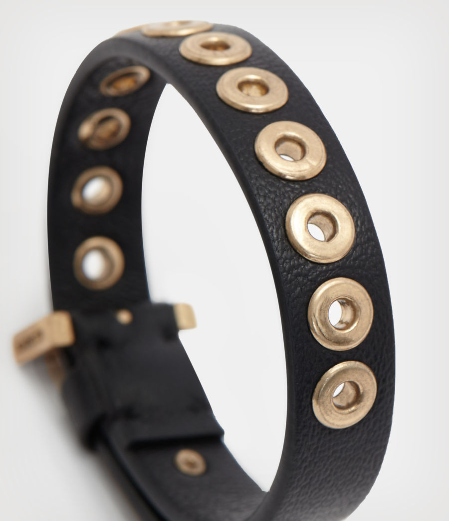Women's Tori Leather Bracelet (black_warm_brass) - Image 3
