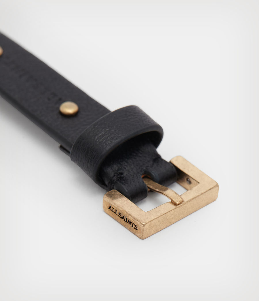 Women's Tori Leather Bracelet (black_warm_brass) - Image 4