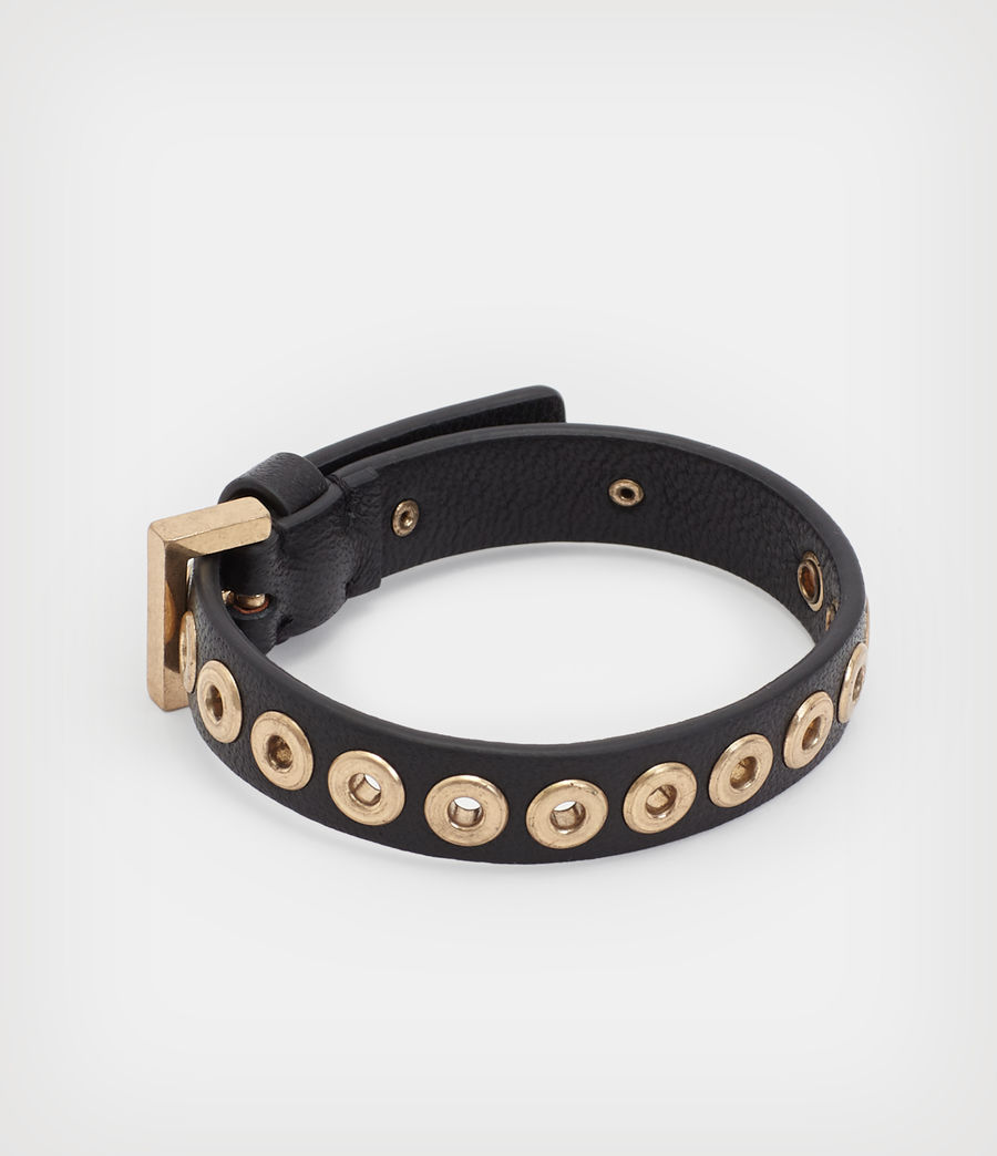 Women's Tori Leather Bracelet (black_warm_brass) - Image 5