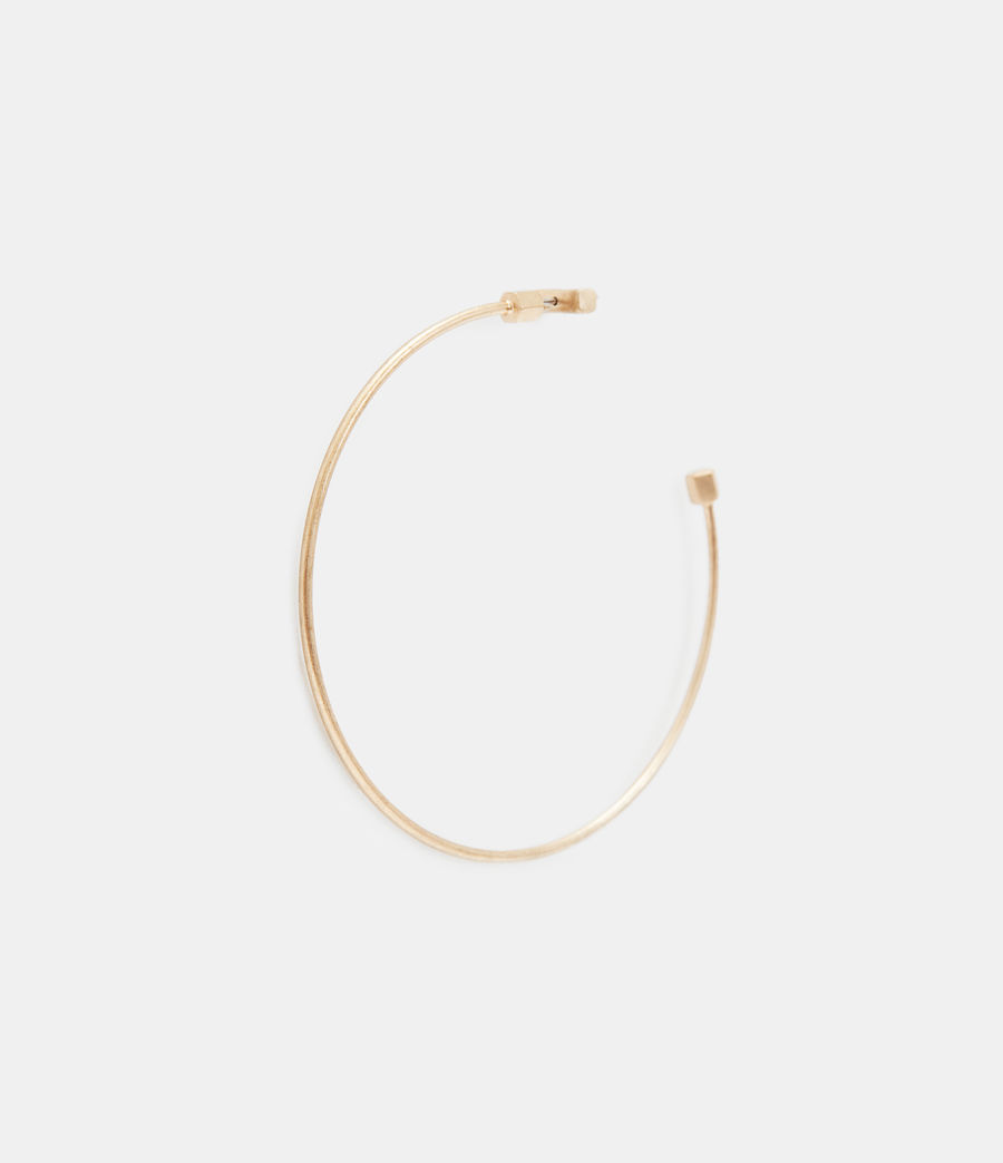 Womens Skinny Gold-Tone Hoop Earrings (warm_brass) - Image 4