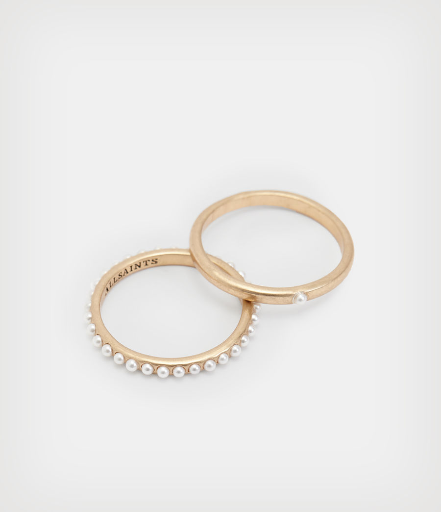 Women's Jada Pearl Ring Set (pearl_warm_brass) - Image 1