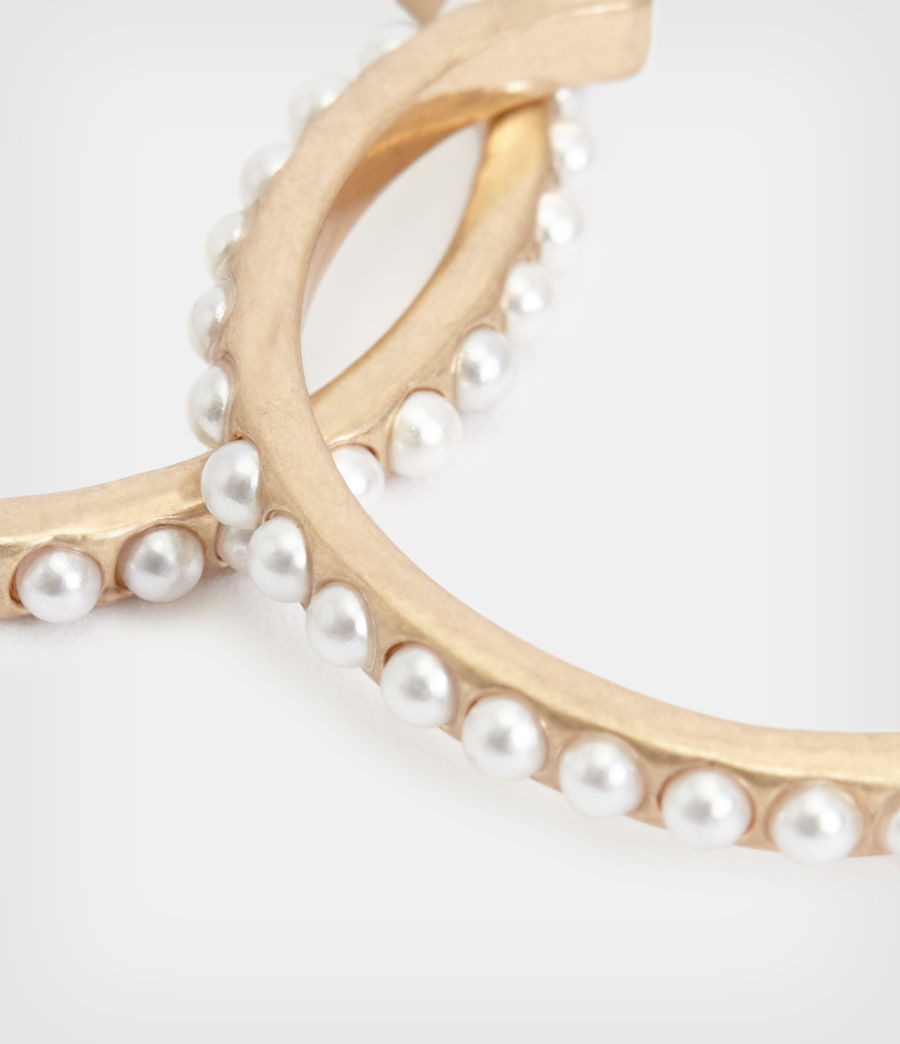Womens Jada Pearl Hoop Earrings (pearl_warm_brass) - Image 4