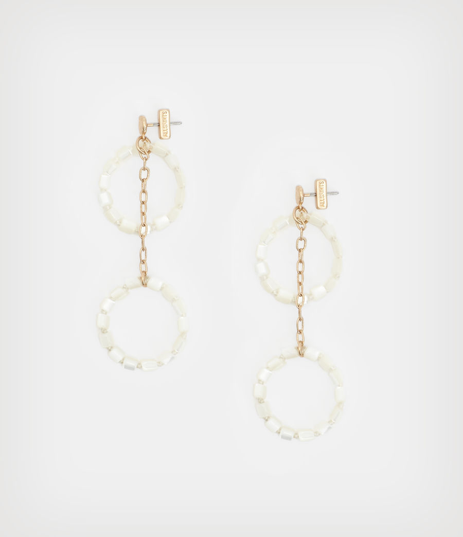 Womens Natasha Pearl Beaded Earrings (pearl_warm_brass) - Image 2