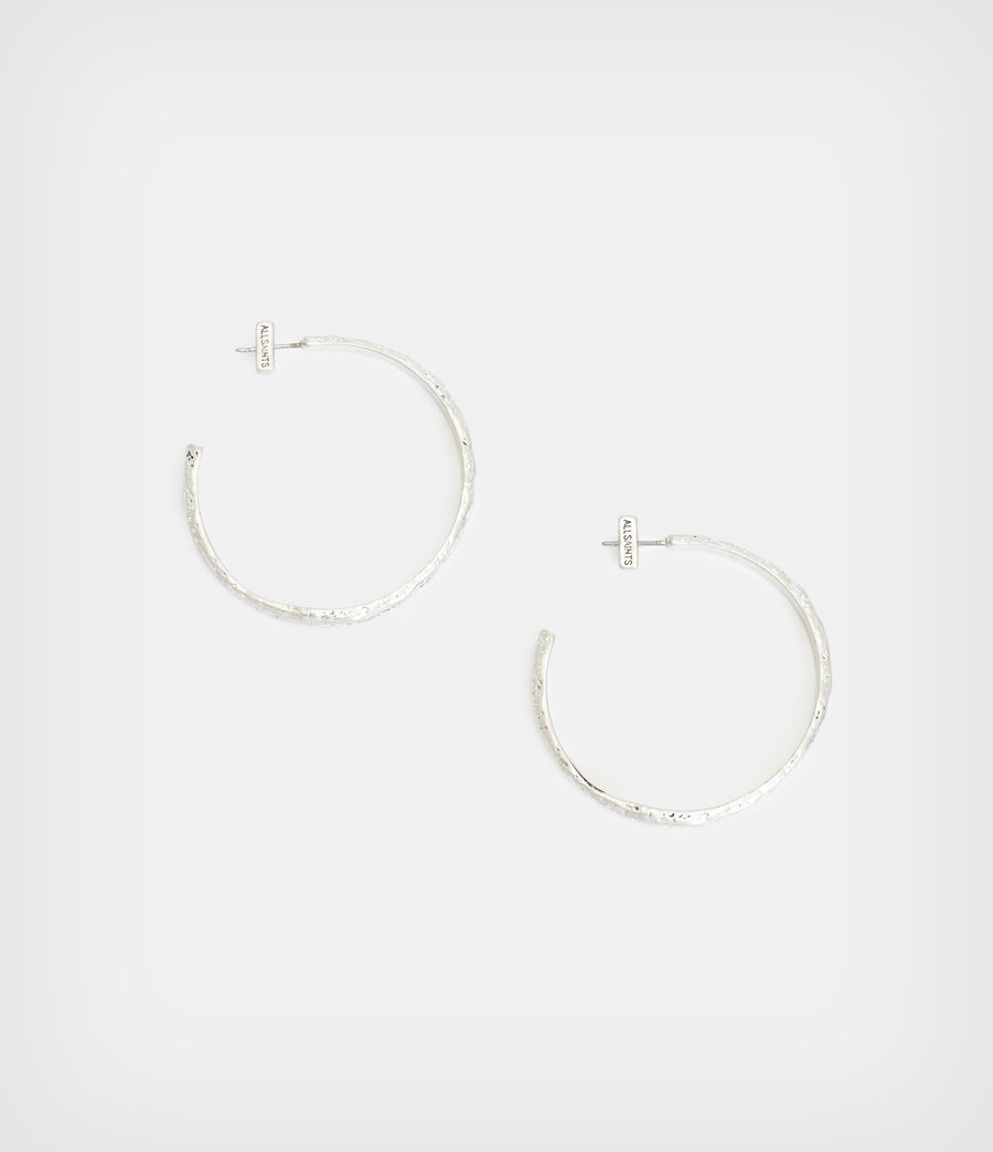 Womens Mina Hammered Hoops (warm_silver) - Image 3