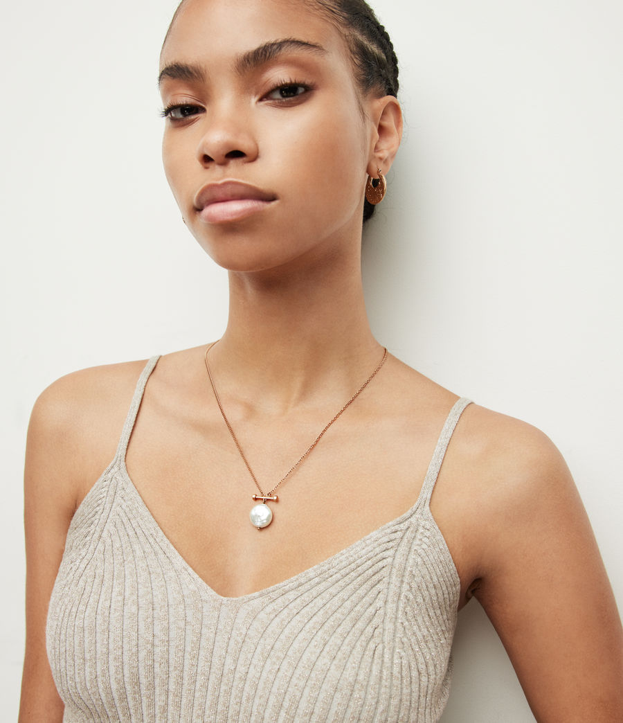 Damen Nola Pearl Pendant Necklace (pearl_warm_brass) - Image 1