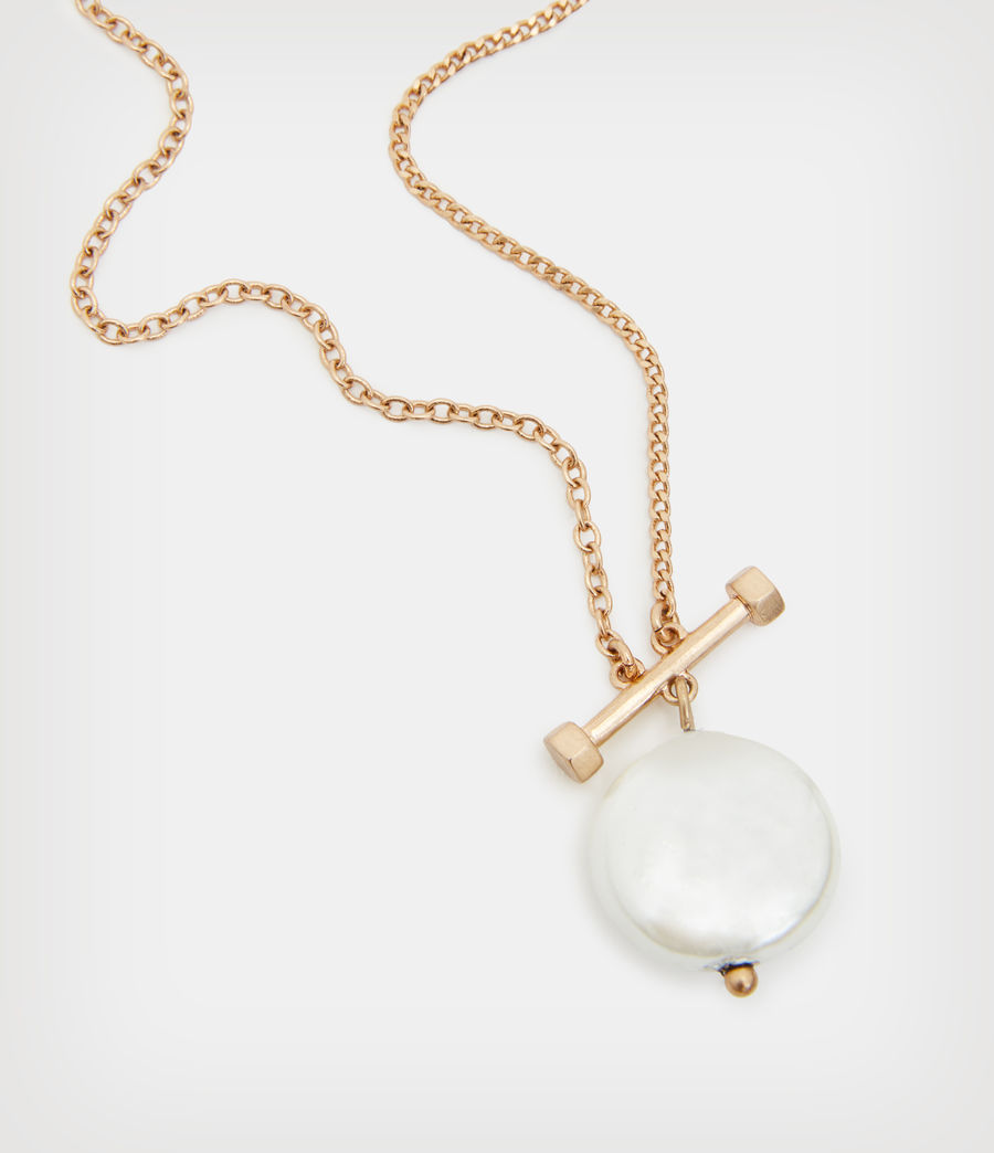 Womens Nola Pearl Pendant Necklace (pearl_warm_brass) - Image 2
