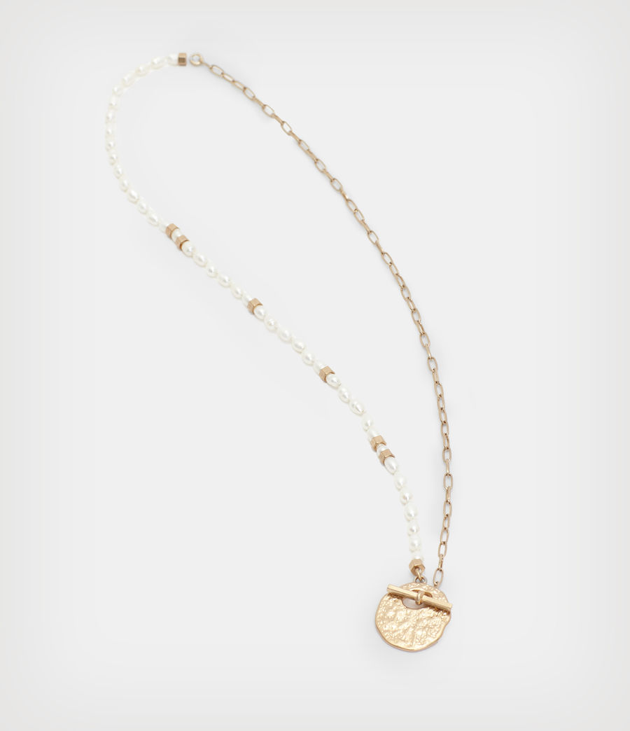 Women's Bria Toggle Necklace (pearl_warm_brass) - Image 6