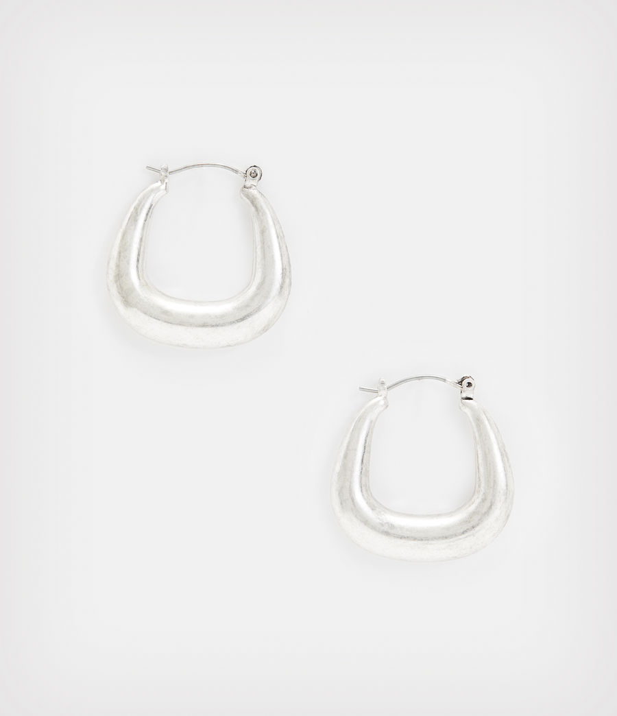 Women's Kyda Hoop Earrings (warm_silver) - Image 2