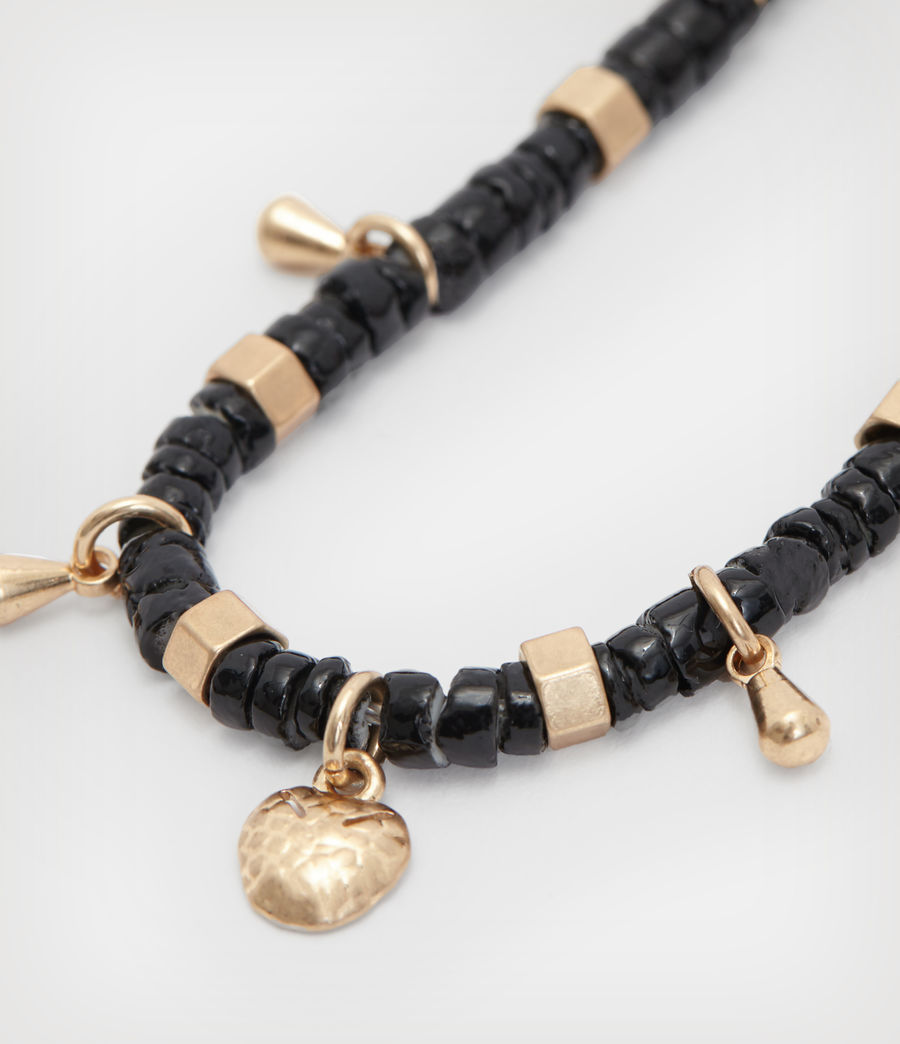 Women's Kyla Bead Necklace (black_warm_brass) - Image 3