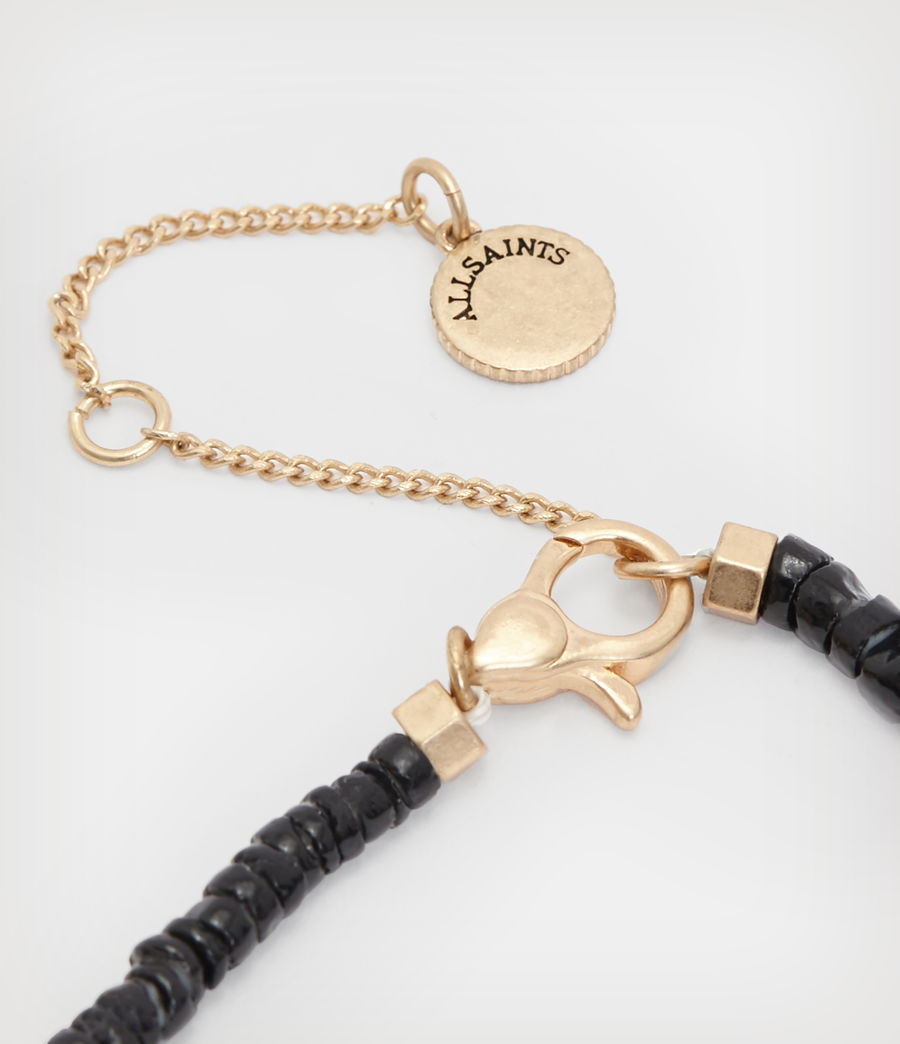Women's Kyla Bead Necklace (black_warm_brass) - Image 4