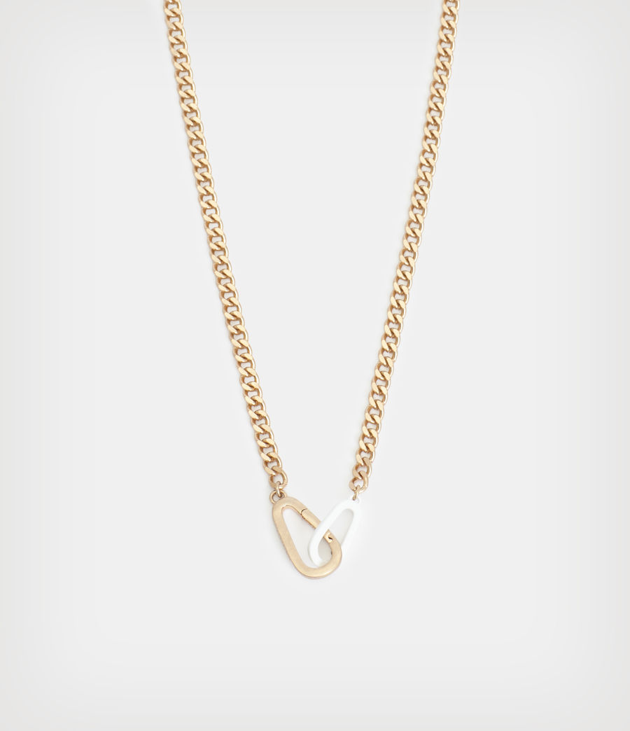 Women's Zuri Enamel Necklace (white_warm_brass) - Image 2